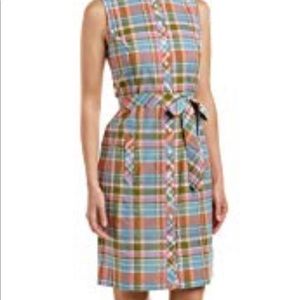 {Brooks Brothers} NWT Plaid sleeveless shirt dress